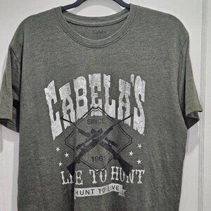 Cabela's Live to Hunt, Hunt to Live Green T-Shirt - Size Large